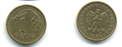 ПОЛЬША 1 ГРОШ 1992 MW KM 276 латунь 3999-1111