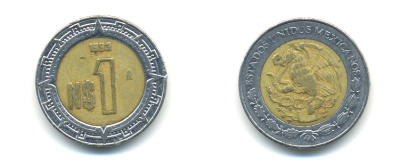 Мексика 1 песо 1993 KM 550 биметалл 176-1231