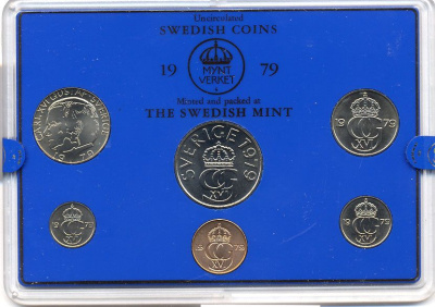ШВЕЦИЯ НАБОР ИЗ 6 МОНЕТ 1979 04-062-101