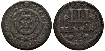 Оснабрюк 3 пфеннига 1726 Kennepohl 481 медь 75-533