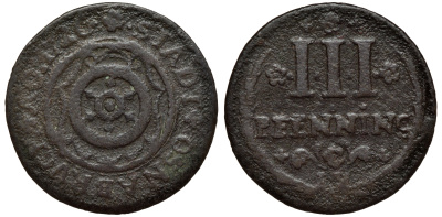 Оснабрюк 3 пфеннига 1726 Kennepohl 481 медь 75-533