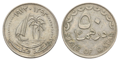 Катар 50 дирхамов 1973 KM 5 медно-никель 4678-1057