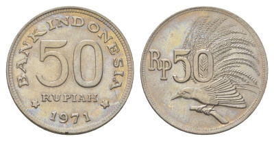 Индонезия 50 рупий 1971 KM 35 медно-никель UNC 4624-1012