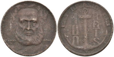 Бразилия 100 рейс 1936 Маркиз Тамандаре KM 536 медно-никель 4115-466