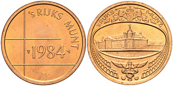 Нидерландские Антилы жетон годового набора 1982 королевского Нидерландского монетного двора бронза UNC 4116-223