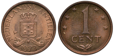 Нидерландские Антилы 1 цент 1973 Юлиана (1948-1980) KM 8 бронза UNC 4118-443