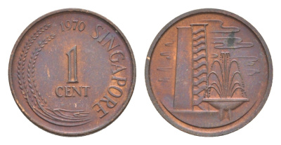 Сингапур 1 цент 1970 KM 1 бронза 4640-611