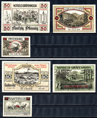 Грефенрода (Тюрингия) набор из 3 нотгельдов ND 7556-12-1-2