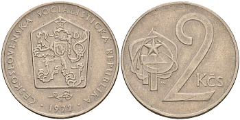 Чехословакия 2 кроны 1972 KM 75 медно-никель    4143-331