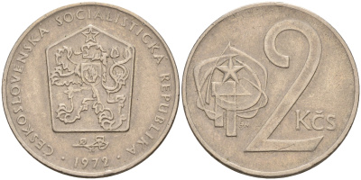Чехословакия 2 кроны 1972 KM 75 медно-никель    4143-331