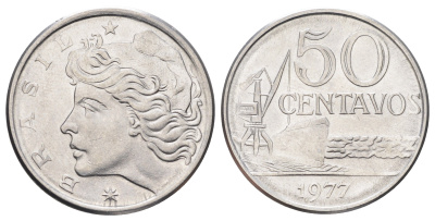 Бразилия 50 сентаво 1977 KM 580b нержавеющая сталь UNC 4646-941