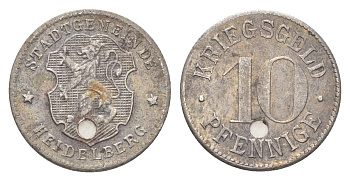 Гейдельберг 10 пфеннигов ND (1918-1919) Funck 203.1, Men18 14006.2 железо 4708-823