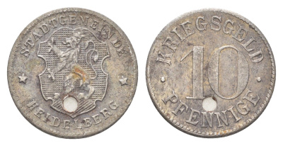 Гейдельберг 10 пфеннигов ND (1918-1919) Funck 203.1, Men18 14006.2 железо 4708-823