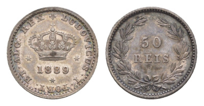 Португалия 50 реалов (рейсов) 1889 Луиш I (1861-1889) KM 506 серебро aUNC 3711-2114