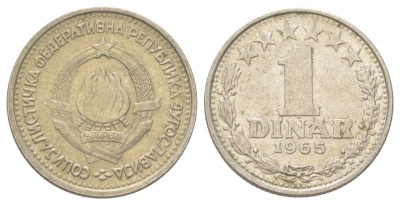 Югославия 1 динар 1965 KM 47 медно-никель 4625-462
