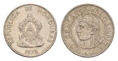Гондурас 20 сентаво 1978 KM 83 медно-никель 4649-767