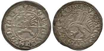 Померания, Дамм 1 шиллинг 1498 Богуслав X (1478-1523), вес 1,25 гр. серебро 1516-912