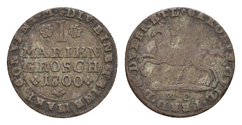 Брауншвейг-Вольфенбюттель 1 мариенгрош 1800 MC, Карл Вильгельм Фердинанд KM 1031 серебро 413-2342