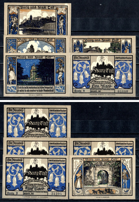 Гляйвиц (Пруссия, Силезия) набор из 5 нотгельдов ND 7556-9-1-2