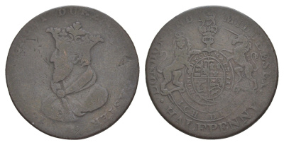 Великобритания, Лондон и Мидлсекс 1/2 пенни ND токен, национальная серия - Джон Гонт Dalton & Hamer 957 медь 1526-632