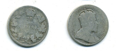 КАНАДА 10 ЦЕНТОВ 1906 ЭДУАРД VII KM 10 серебро 46-1036