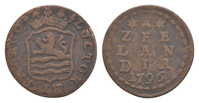 Нидерланды, Голландия, Зеландия 1 дуит 1796 KM 105 медь 1522-1222