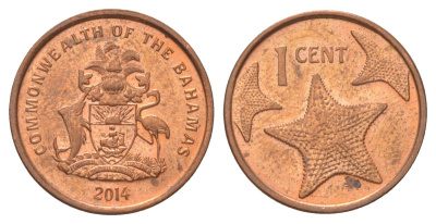 Багамские Острова (Багамы) 1 цент 2014 KM 218.3 сталь плакированная медью UNC 4627-1028