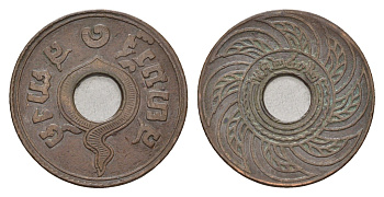 Таиланд 1 сатанг 1929 BE 2472, Рама VII (1925-1932) Y 35 бронза 44-768