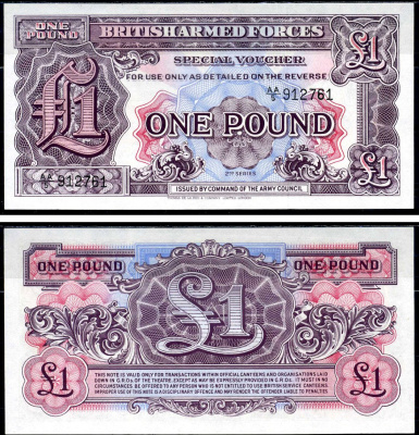 Англия 1 фунт 1948 Британские вооруженные силы Pick M 22 бумага UNC (пресс) 450-66-2