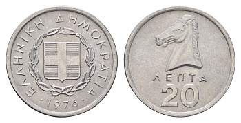 Греция 20 лепт 1976 KM 114 алюминий UNC 4119-513