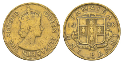 Ямайка 1 пенни 1958 KM 37 никель латунь 4628-643