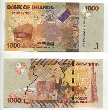 Уганда 1000 шиллингов 2010 Pick 49 бумага UNC (пресс) 7203-86-2