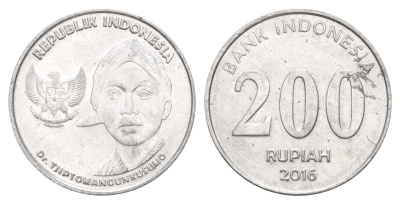 Индонезия 200 рупий 2016 Чипто Мангункусумо KM 72 алюминий UNC 4525-236