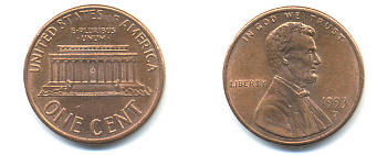 США 1 цент 1993 D, Авраам Линкольн KM 201b цинк плакированный медью 86-266