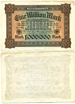 ГЕРМАНИЯ 1000000 МАРОК 1923 S-PG Pick 86a бумага 7146-8-2-1