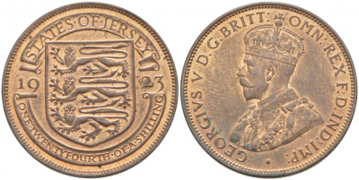 Джерси 1/24 шиллинга 1923 Георг V (1910-1936) KM 13 бронза UNC 3996-654