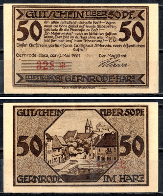 Гернроде-им-Гарц (Анхальт) 50 пфеннигов 1921 7556-8-3-2