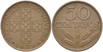 Португалия 50 сентаво 1979 KM 596 бронза 219-932