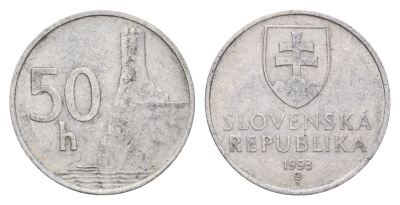 Словакия 50 геллеров 1993 KM 15 алюминий 4703-647