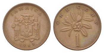 Ямайка 1 цент 1969 KM 45 бронза aUNC 4623-566