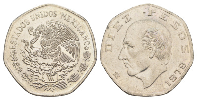 Мексика 10 песо 1978 Mo KM 477.2 медно-никель aUNC 4634-226