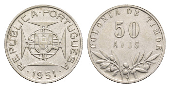 Португальский Тимор 50 аво 1951 KM 7 серебро 413-1641