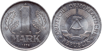 ГДР 1 МАРКА 1978 А KM 35.2 алюминий UNC 1523-221