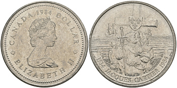 Канада 1 доллар 1984 Жак Картье KM 141 никель UNC 97-215