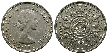 Великобритания 2 шиллинга (флорин) 1963 Елизавета II (1952-2022) KM 906, Spink 4146 медно-никель 4382-424