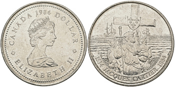 Канада 1 доллар 1984 Жак Картье KM 141 никель UNC 97-232