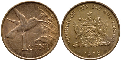 Тринидад и Тобаго 1 цент 1978 колибри KM 29 бронза 4396-963
