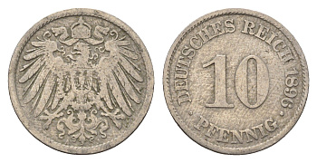 Германия 10 пфеннигов 1896 A KM 12, J. 13 медно-никель 4696-662