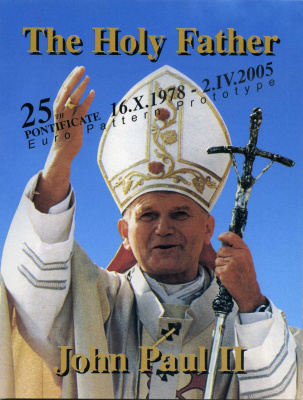 Ватикан набор из 8 монет 2004 1 евроцент-2 евро, европробники, в оригинальном буклете, Иоанн Павел II UNC 00-00