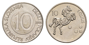 Словения 10 толаров 2000  KM 41 медно-никель  UNC  4660-144